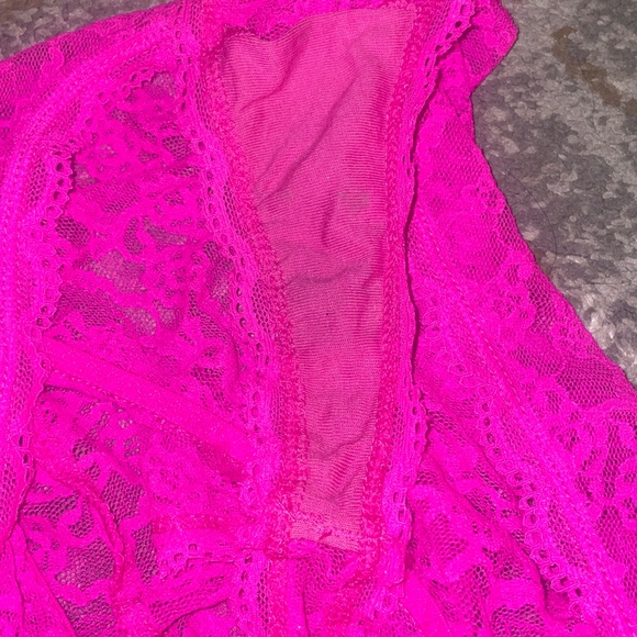 Victoria's Secret Hot Pink Lace Teddy Large - Picture 7 of 7